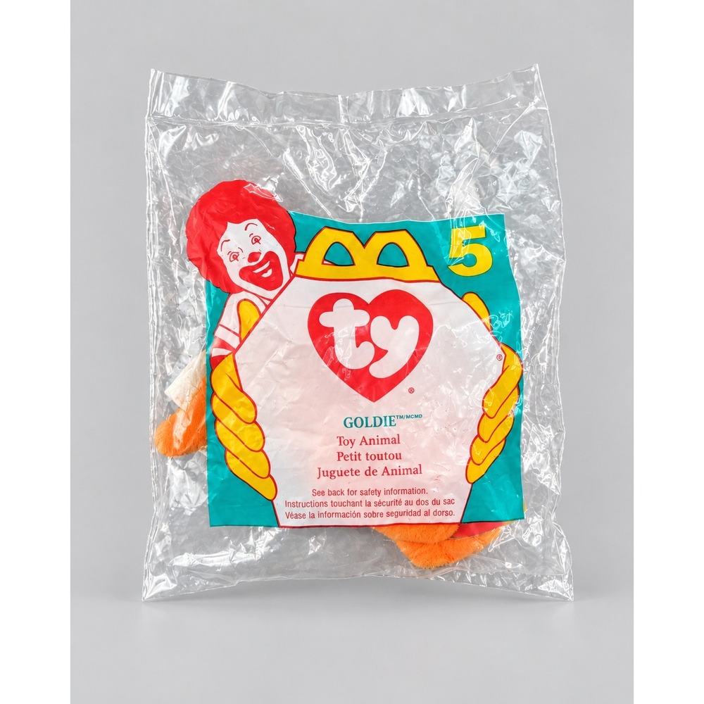 Vintage 1996 Ty McDonald's Teenie Beanie Baby Goldie the Goldfish Sealed Bag 5